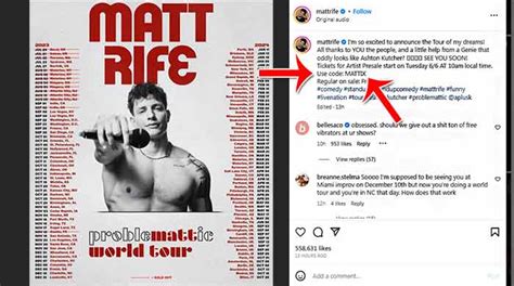 Pre sale code: matt rife : r/MattRife